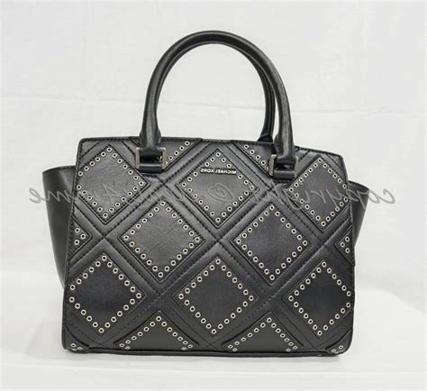 michael kors selma grommet womens leather satchel